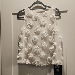 Astr White Rose Embellished Blouse